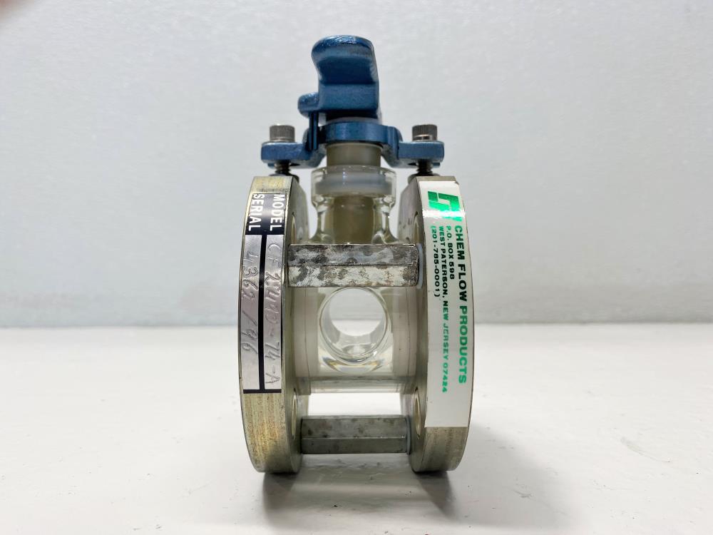 Chem Flow Chemical Glass Ball Valve, Teflon Lined CF2490-74-A